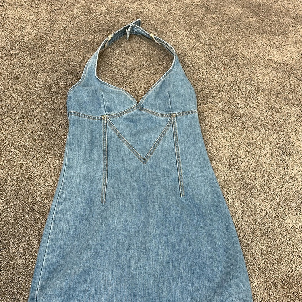 Denim halter dress size small